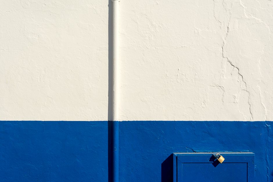 A brightly painted wall in daylight