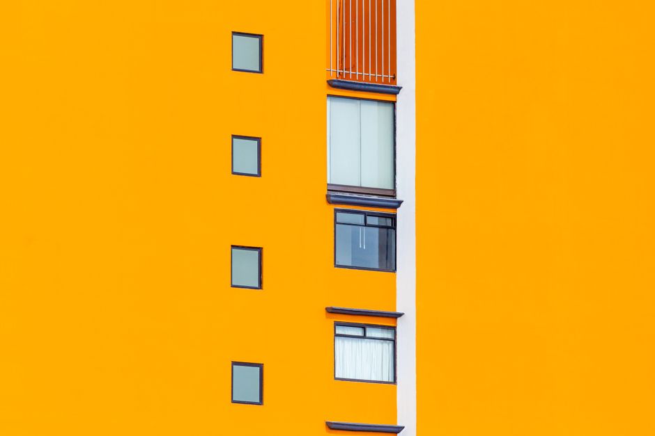 A house wall with a fresh coat of paint