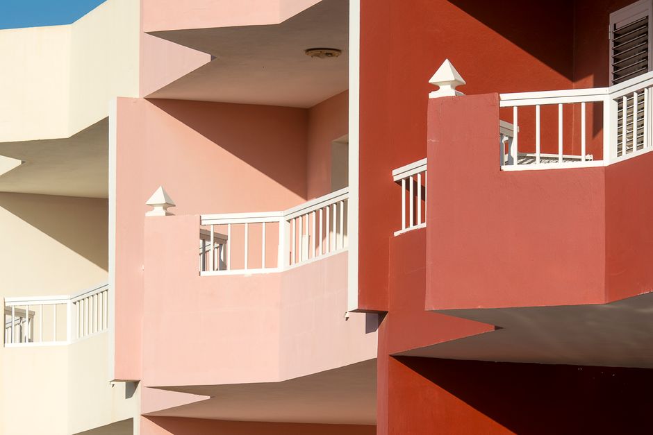 A freshly painted wall beside a door